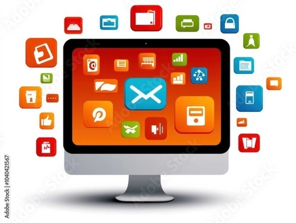 Fototapeta Exploring Digital Communication Icons and Tools for Modern Connection