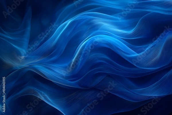 Obraz A close up of blue waves on a black background