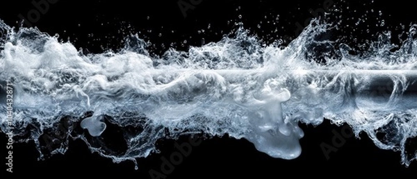 Fototapeta Turbulent Water Flow From High Pressure Pipe