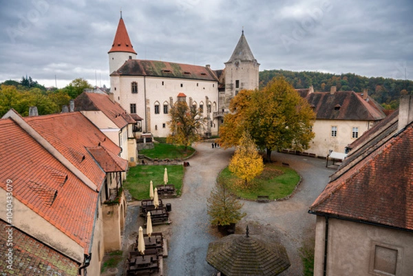 Obraz Krivoklat Castle in autumn landscape