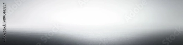 Fototapeta Minimalist horizon, abstract landscape, white gradient, soft glow, ethereal light, misty atmosphere, infinite space, subtle shading, clean background, zen-like simplicity, foggy expanse, serene emptin