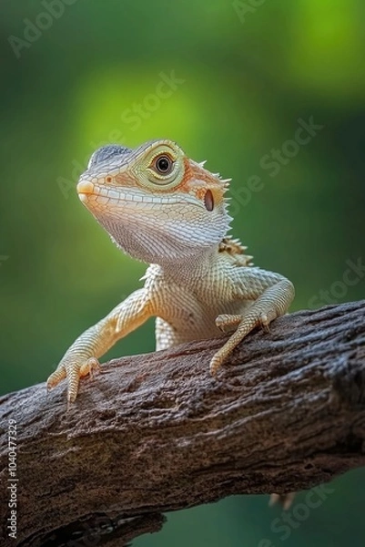 Fototapeta Lizard on Tree Branch