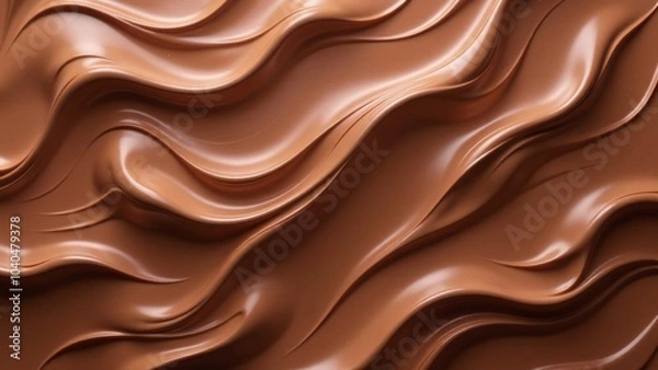 Obraz Background of waves of melted chocolate (white, milk, bitter, dark). World Chocolate Day concept