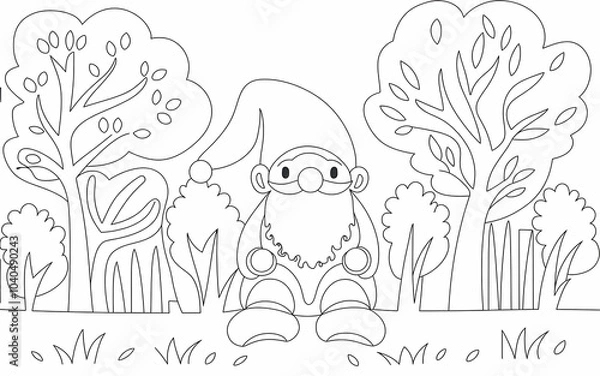 Fototapeta easter card with chicken Coloring page design illustration white background and white and black outline design