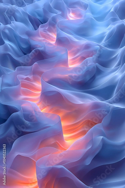Obraz An abstract image of iridescent fabrics trends lighting cool tones with warm yellow backlight texture. Background for banner, backdrop or texture for 3D mapping 