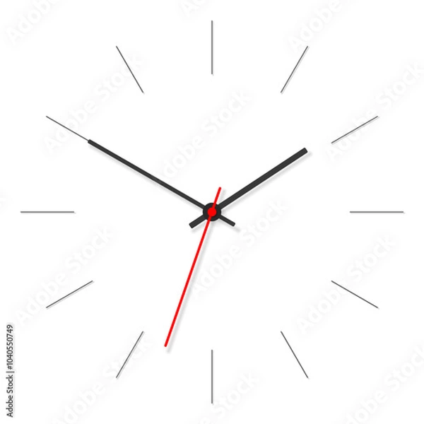 Obraz Classic clock image in realistic flat style, timer on white background. Business watch. Vector design element for you project