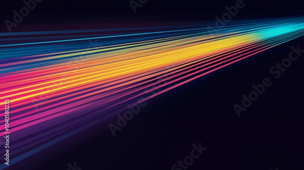Fototapeta Abstract Colorful Line on Black Background