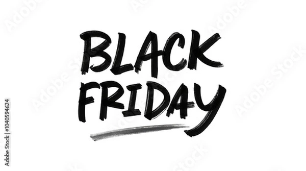 Fototapeta Black Friday Handwritten Calligraphic Text – Modern Black Monolithic Style for Banners and Posters