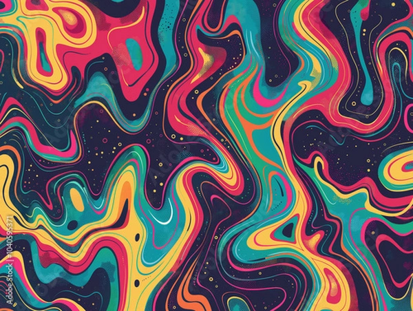 Fototapeta Abstract bright background psychedelic waves