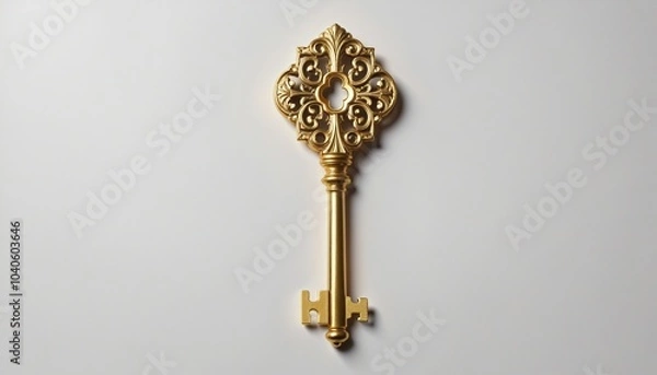 Obraz magical ancient key, isolated
