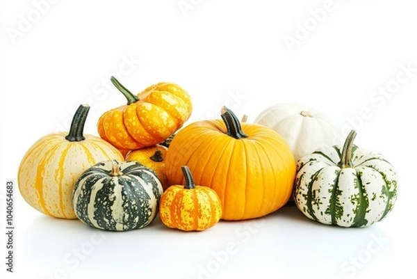 Obraz Gourds isolated on a transparent background, generative AI