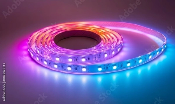 Obraz multicolor rgb led light strip roll