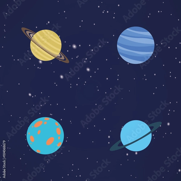 Obraz Abstract Cartoon planets