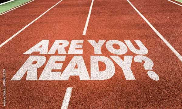 Fototapeta Are You Ready? written on running track