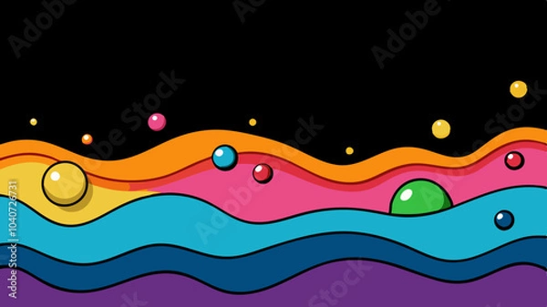 Fototapeta abstract colorful background with waves