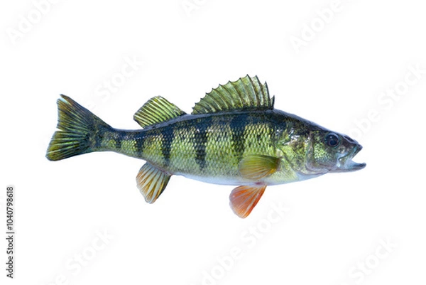Obraz Fresh caught yellow perch isolated on a white background