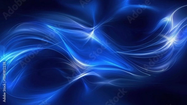 Fototapeta Blue Waves Abstract Background: A Serene Digital Art Expression