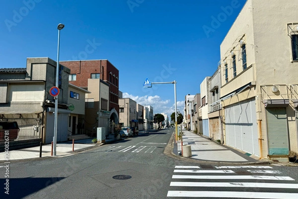 Obraz 銚子の街と青空