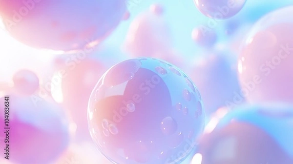 Fototapeta Soft Abstract Design with Serene Light Bubbles