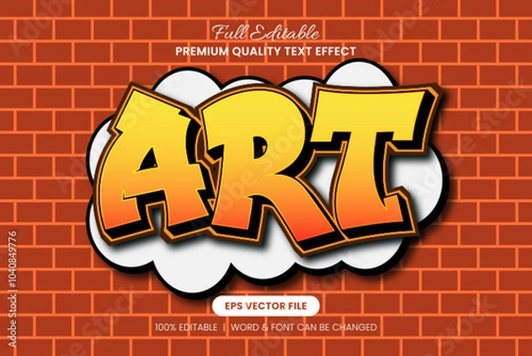 Fototapeta Graffiti Art editable Text Effect, Font Graphic Style. Features an urban brick wall backdrop and colorful gradient for street art projects.