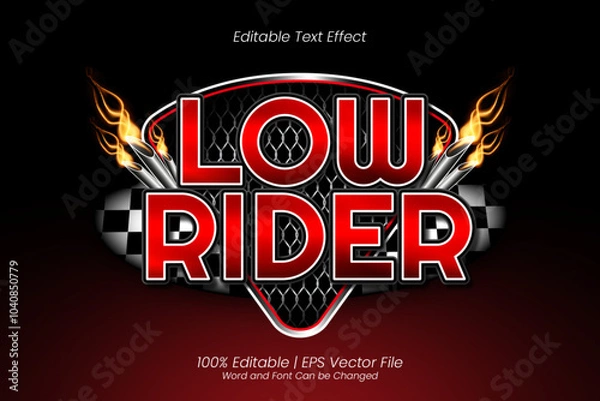 Fototapeta Low Rider Editable text Effect