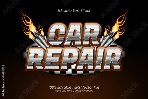Obraz  Car Repair Editable text Effect