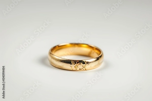 Fototapeta Wedding ring isolated on white background.
