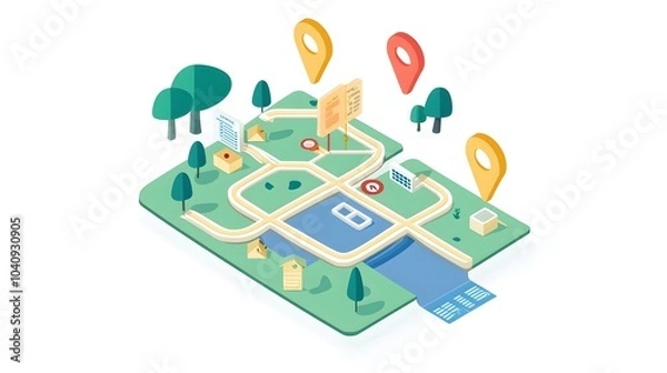 Fototapeta Flowchart map visualizing strategy and frameworks on a clean minimalist white background  Flat design concept representing data analysis decision making process and organizational planning