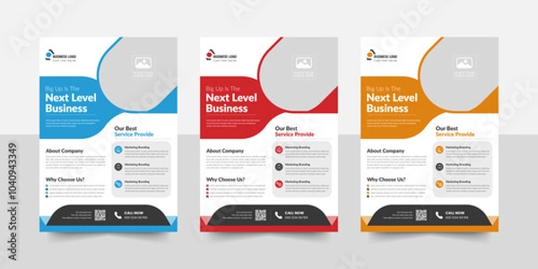 Fototapeta Corporate business flyer cover design Layout, annual report, creative leaflet size A4,abstract business flyer, trendy template, company flier with editable vector bundle