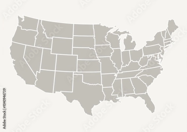 Fototapeta the United States map outline