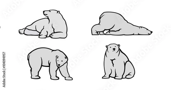 Obraz Polar bear vector illustration