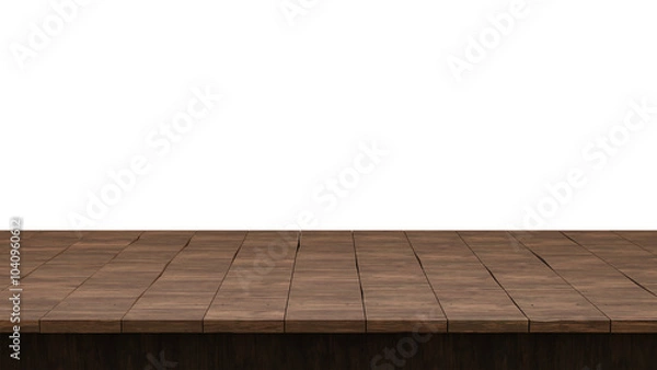 Fototapeta A close-up shot of a wooden surface with a transparent background. PNG file
