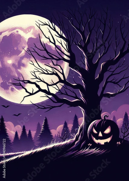Fototapeta halloween background with pumpkins