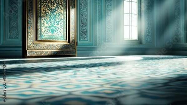 Fototapeta Elegant Interior with Intricate Patterns and Soft Light