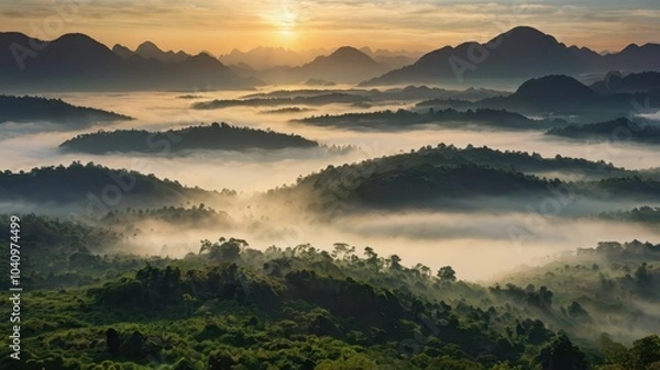 Obraz sunrise over the mountains