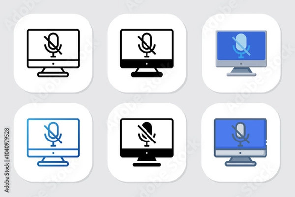 Obraz mute icons with various design styles
