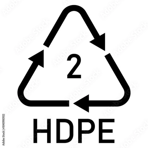 Obraz Illustration plastics recycling codes HDPE 2. High-density polyethylene