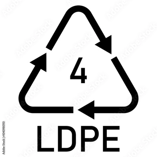 Obraz Illustration plastics recycling codes LDPE 4. Low-density polyethylene