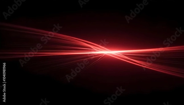 Fototapeta Red light glow race speed technology fiber optic background