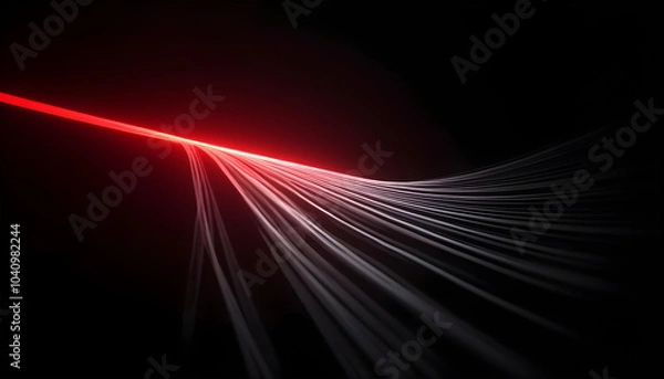 Fototapeta Red light glow race speed technology fiber optic background