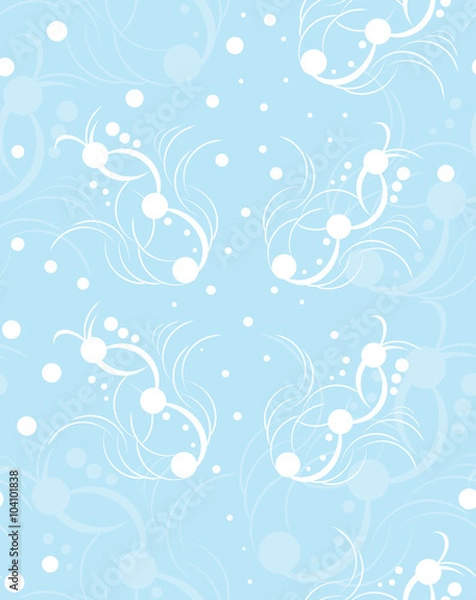 Fototapeta Vector snowy blue seamless pattern