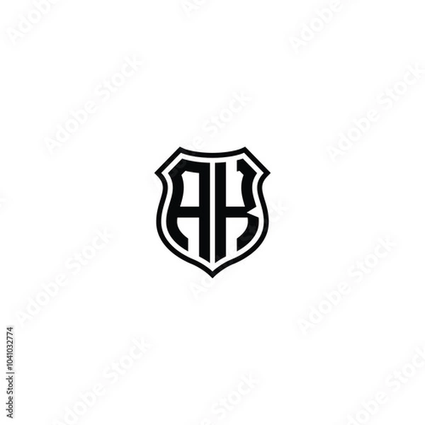 Fototapeta AK monogram logo design letter text name symbol monochrome logotype alphabet character simple logo