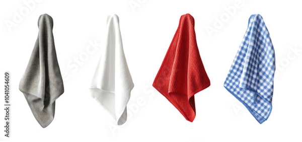 Fototapeta set of a kitchen towel collection isolated transparent background