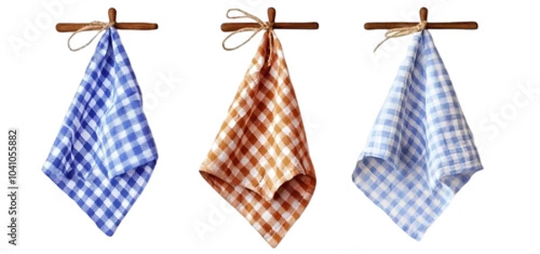 Fototapeta set of a kitchen towel collection isolated transparent background