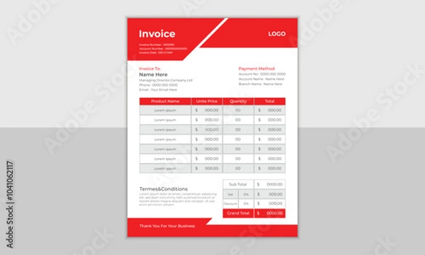 Obraz Flat Vector Invoice Design 