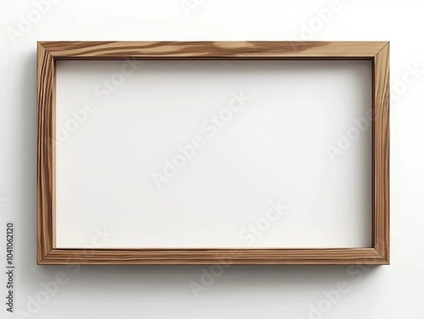 Obraz Home interior poster mock up with horizontal metal frame, succulents in basket and pile of books on white wall background. 3D rendering.