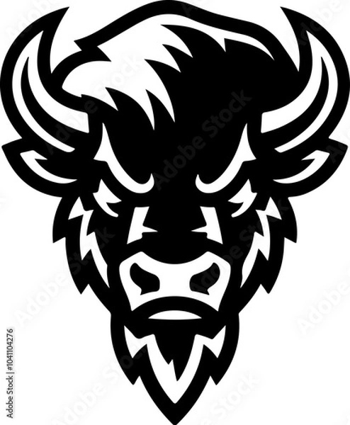 Fototapeta Illustration of wild bison. Design element for logo, label, sign. Vector illustration