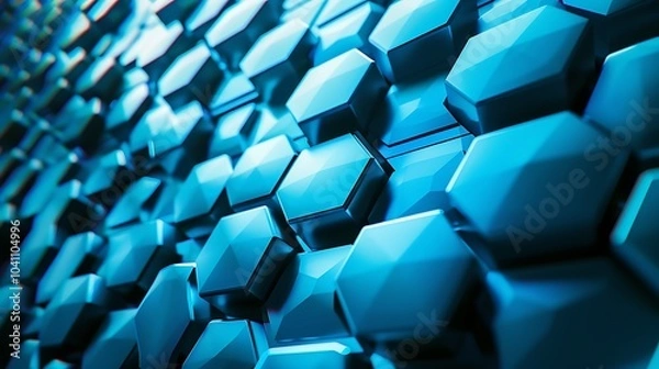Obraz Hexagonal Cyan Depth
