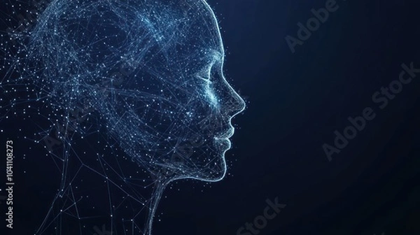 Fototapeta Digital Portrait of a Woman's Face
