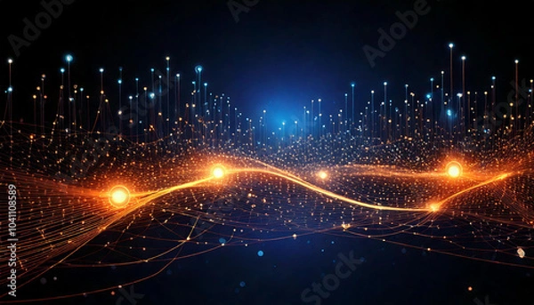 Fototapeta abstract background with glowing lines